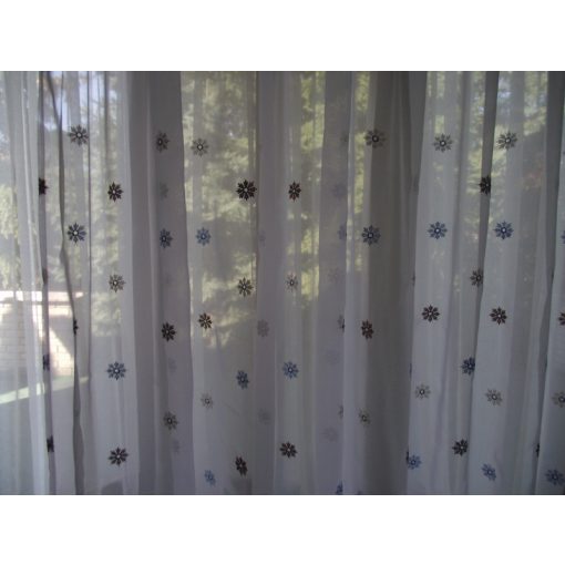 Pipitér Fehér Virágos Organza Függöny 250 x 300 cm