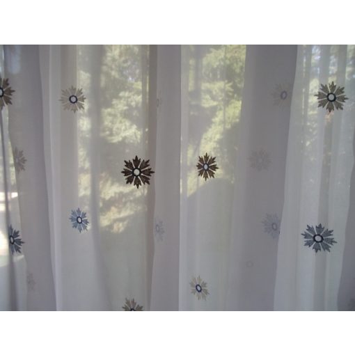 Pipitér Fehér Virágos Organza Függöny 250 x 300 cm