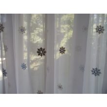 Pipitér Fehér Virágos Organza Függöny 250 x 300 cm