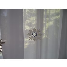 Pipitér Fehér Virágos Organza Függöny 250 x 300 cm