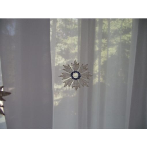 Pipitér Fehér Virágos Organza Függöny 250 x 300 cm