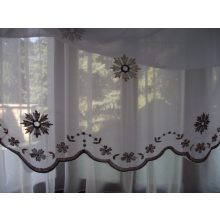 Pipitér Fehér Virágos Organza Függöny 250 x 300 cm