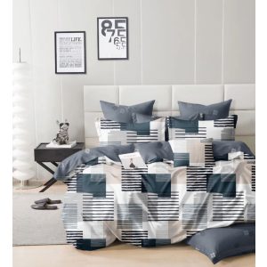 Broadway bézs kék 6 részes ágyneműhuzat virág mintás