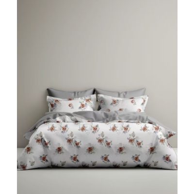   Gray Fehér Virágos szatén Ágyneműhuzat Garnitúra 3 részes