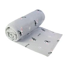 Ilma Francia Bulldog takaró pléd szürke plüss