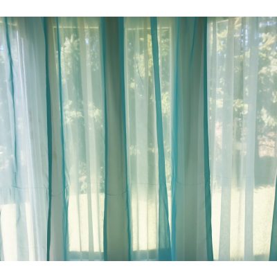   Búzavirág Kék Organza Készfüggöny - készre varrt 250 x 300 cm