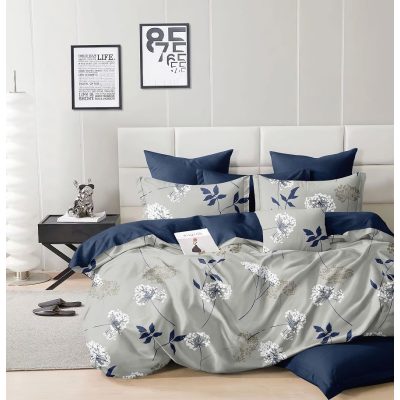   Coco virágmintás ágyneműhuzat 6 részes nagy paplanos szürke kék