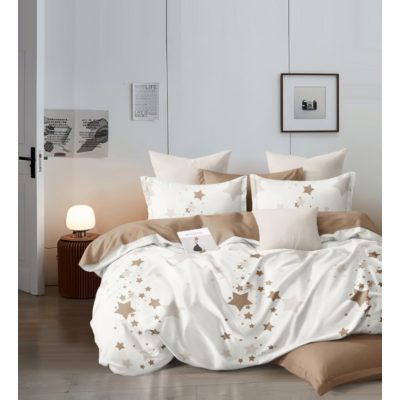 Arany fehér csillagos ágyneműhuzat garnitúra 7 részes