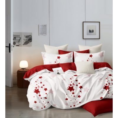 Bordó csillagos ágyneműhuzat garnitúra 7 részes