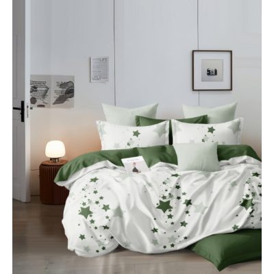 Zöld csillagos ágyneműhuzat garnitúra 7 részes