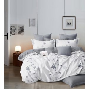 Szürke csillagos ágyneműhuzat garnitúra 7 részes