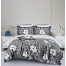 Csubak szürke fehér virágos ágyneműhuzat garnitúra 7 részes
