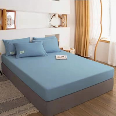 Holly kék pamut gumis lepedő 100 x 200 cm