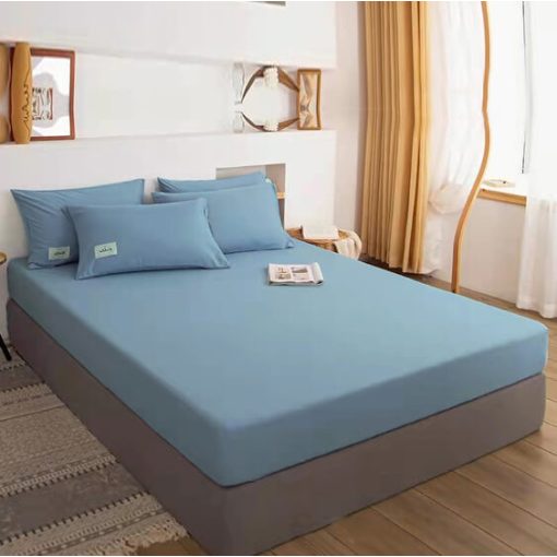 Holly kék gumis lepedő 180 x 200 cm pamut