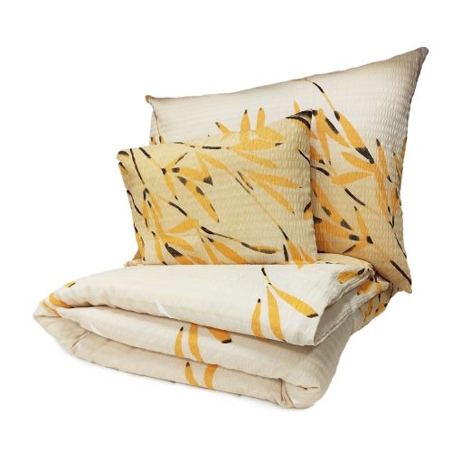 Lukrécia 3 részes krepp ágyneműhuzat 100% pamut Sárga Bézs