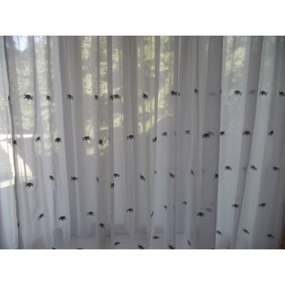 Orsika Lila Zöld Kisvirágos Organza függöny - készre varrt 250 x 300 cm