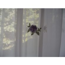 Orsika Lila Zöld Kisvirágos Organza függöny - készre varrt 250 x 300 cm
