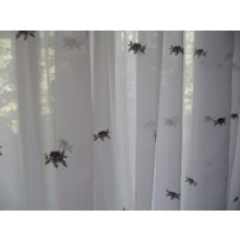 Orsika Lila Zöld Kisvirágos Organza függöny - készre varrt 250 x 300 cm