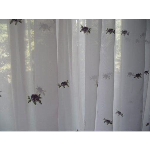 Orsika Lila Zöld Kisvirágos Organza függöny - készre varrt 250 x 300 cm