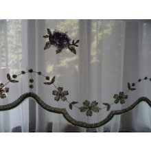 Orsika Lila Zöld Kisvirágos Organza függöny - készre varrt 250 x 300 cm