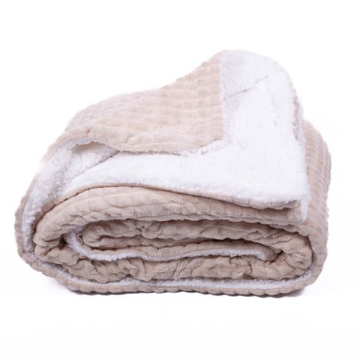 Eleni Bézs krém bárányos Ágytakaró pléd vastag