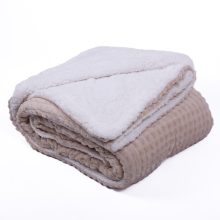 Eleni Bézs krém bárányos Ágytakaró pléd vastag