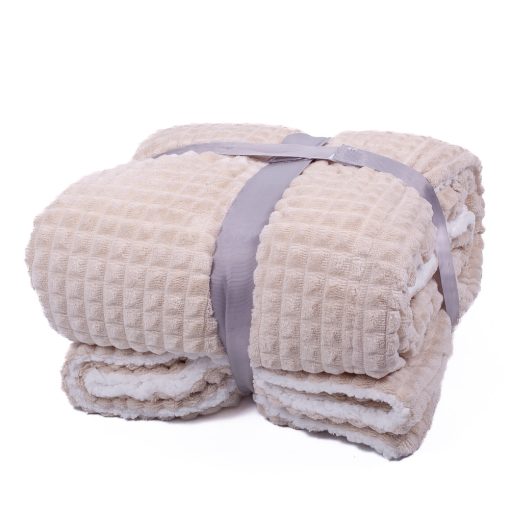 Eleni Bézs krém bárányos Ágytakaró pléd vastag