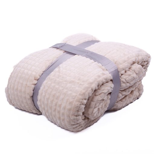 Eleni Bézs krém bárányos Ágytakaró pléd vastag