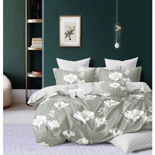 Estaur Nagy Paplanos Ágynemű garnitúra 6 részes zöld virágos