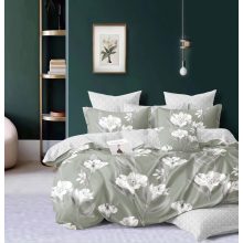 Estaur Nagy Paplanos Ágynemű garnitúra 6 részes zöld virágos