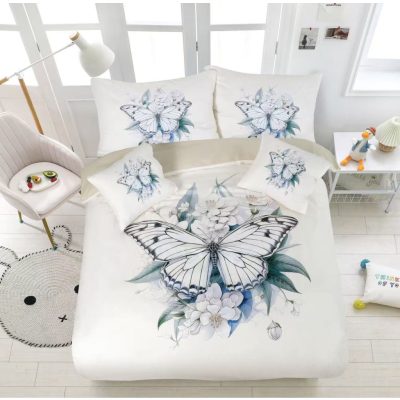   Kék Pillangó mintás ágyneműhuzat garnitúra 3 részes pamut