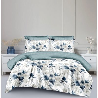 Fantom 6 részes nagy paplanos ágyneműhuzat virágos kék