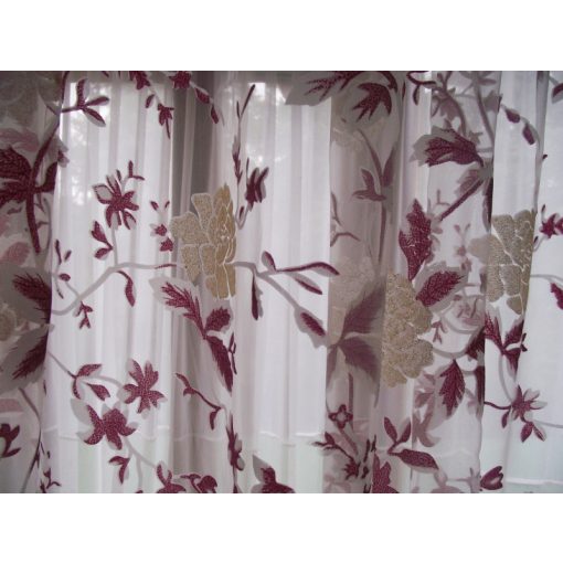 Palánka Fehér Bordó Dekorfüggöny 250 x 300 cm