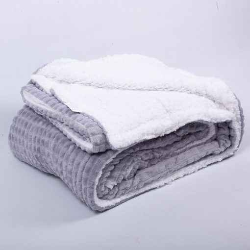 Filisz szürke bárányos puha pléd ágytakaró