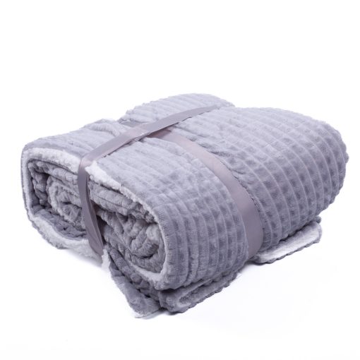 Filisz szürke bárányos puha pléd ágytakaró