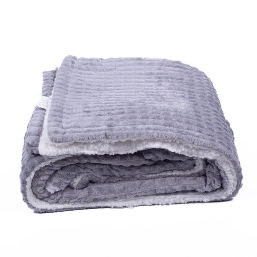 Filisz szürke bárányos puha pléd ágytakaró