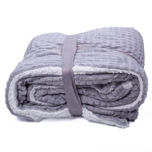 Filisz szürke bárányos puha pléd ágytakaró