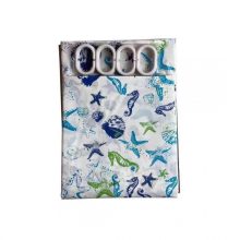 Fürtike színes zuhanyfüggöny tengericsillagos 180 x 180 cm