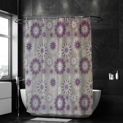Gerbera lila zuhanyfüggöny 180 x 180 cm
