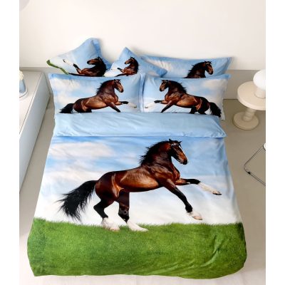   Göncöl 3D lovas ágyneműhuzat 7 részes pamut 140 x 200 cm