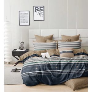 Dankó csíkos ágyneműhuzat garnitúra kék 7 részes