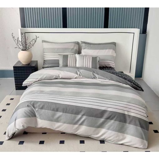 Hedera Csíkos ágyneműhuzat szürke-bézs 3 részes