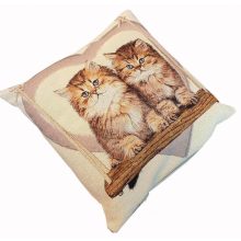 Hintázó Barna Cicák Díszpárna 40 x 40 cm gépi gobelin