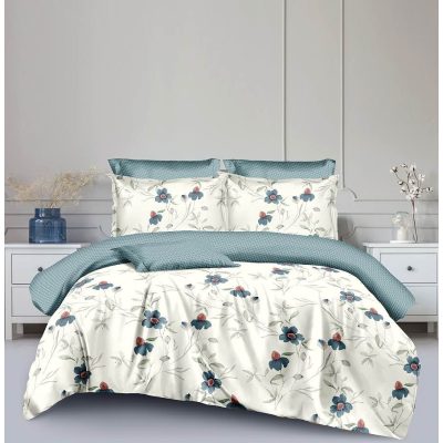 Kalvin Virágos Ágyneműhuzat 7 részes Fehér-Kék