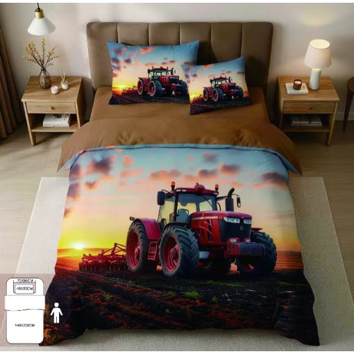 Piliny Traktor mintás Ágyneműhuzat Garnitúra 3 részes 140 x 200 cm