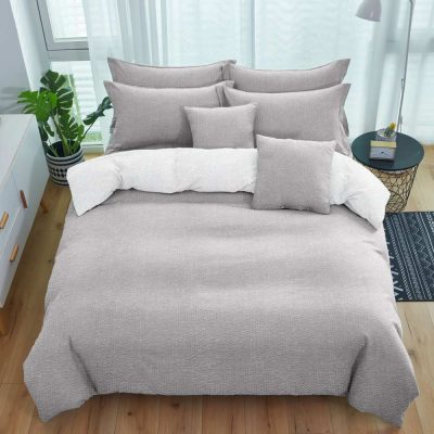   Téli Álom Krepp ágyneműhuzat garnitúra szürke krém 3 részes