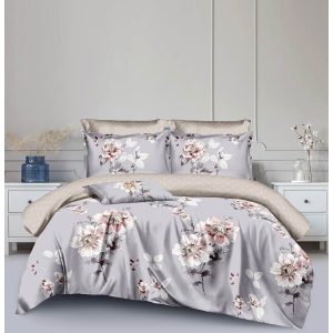   Lilly barna virág mintás ágyneműhuzat garnitúra 7 részes