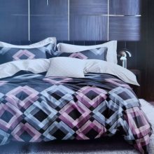 Matrona 3 részes modern ágyneműhuzat modern minta fekete lila