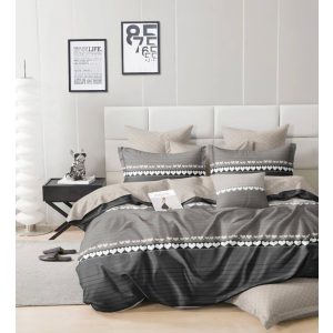 Mona szürke szivecskés ágyneműhuzat garnitúra 7 részes
