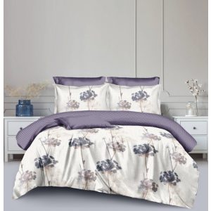   Olgi 6 részes Lila ágyneműhuzat garnitúra virágos nagy paplanos